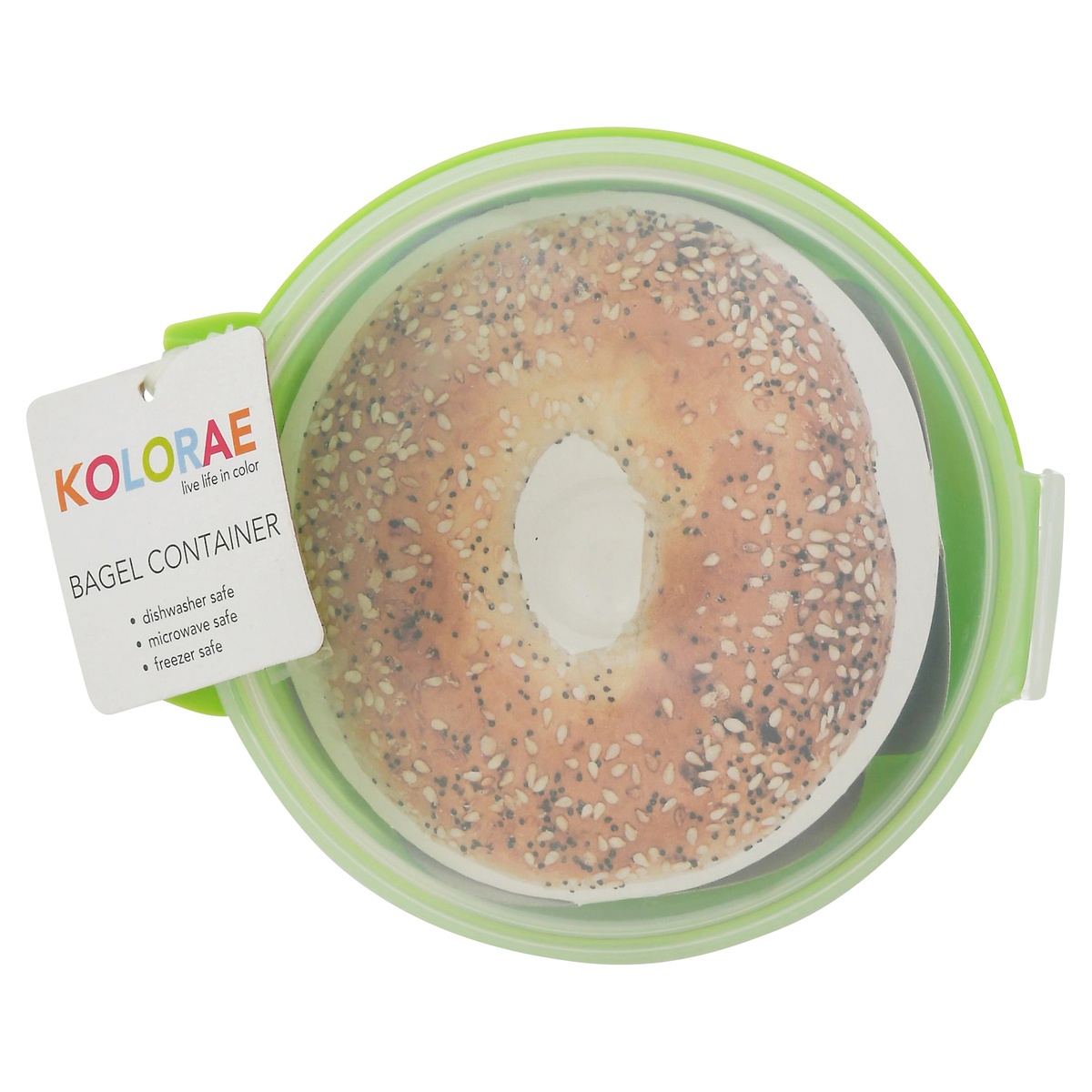 slide 1 of 1, Kolorae Bagel Container, Assorted Colors, 1 ct