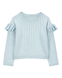 Carter's Baby Ribbed Long-Sleeve Sweater - Blue Blue 24M