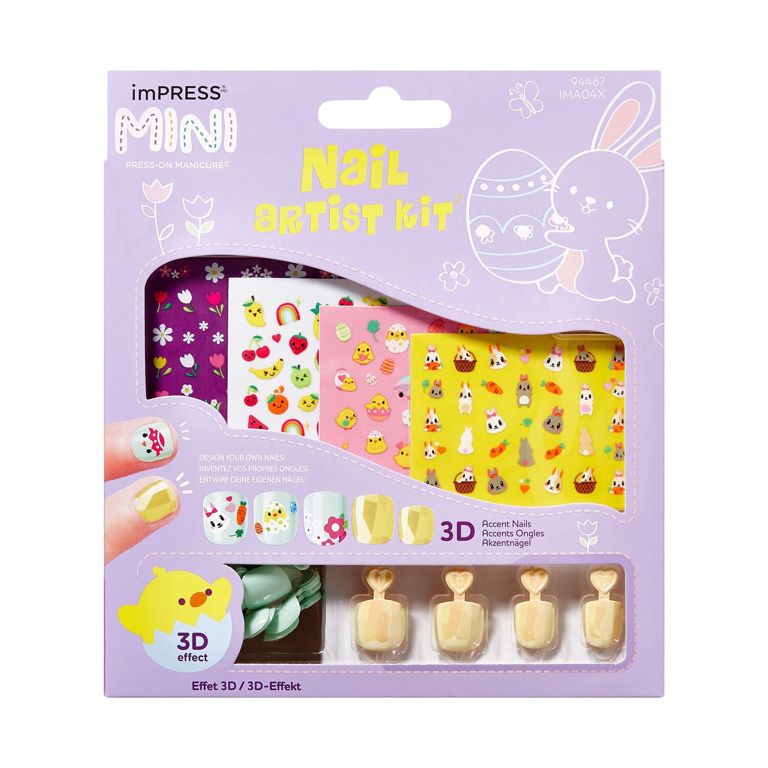 slide 1 of 1, KISS NAIL Kiss Impress Kids Artist Kit, Bunny Story, 1 ct