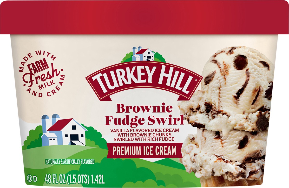 slide 2 of 2, Turkey Hill Brownie Fudge Swirl , 48 fl oz