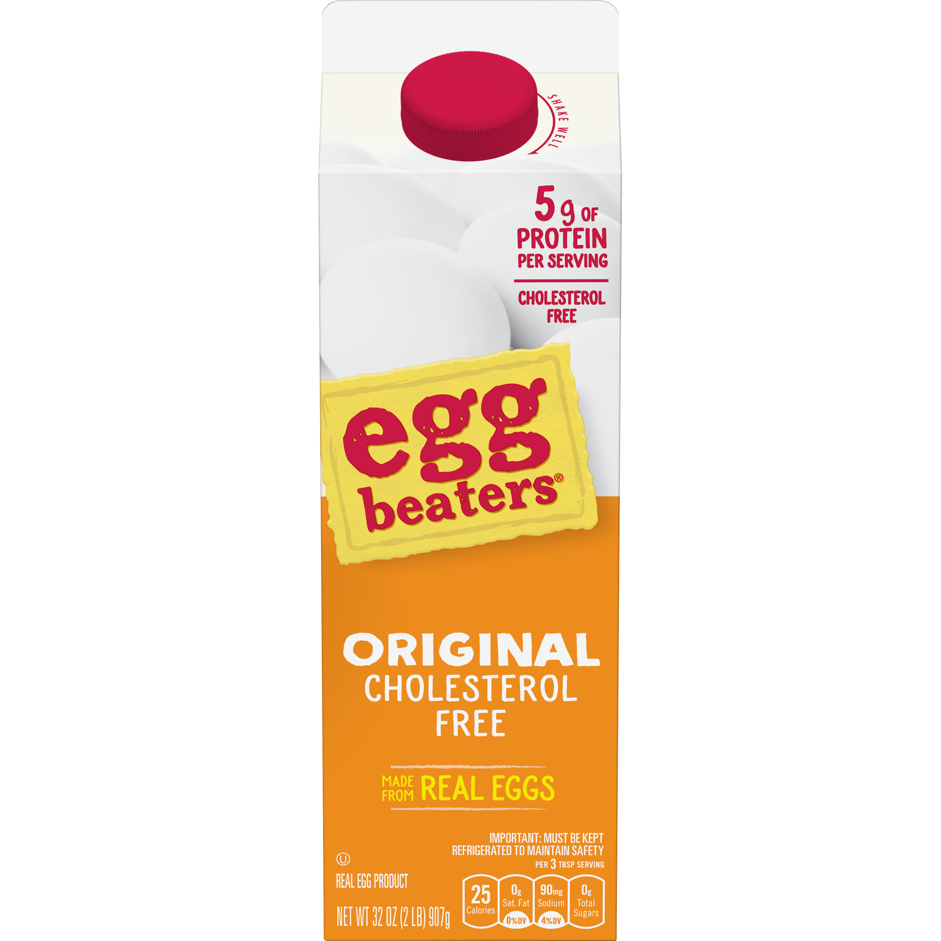 slide 1 of 2, EGG BEATERS Real Egg Product, No Cholesterol, No Fat, Real Eggs, 32 oz., 32 oz