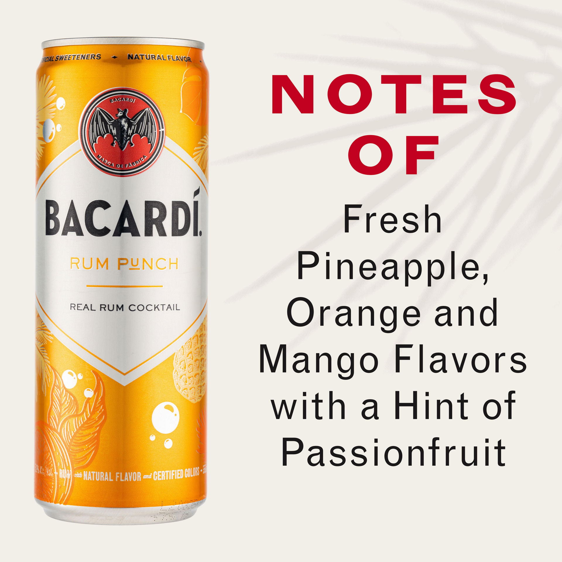 slide 2 of 5, Bacardí Bacardi Rum Punch Ready To Drink Real Rum Cocktail, Gluten Free 5.9% 35.5Cl/355Ml, 12 oz