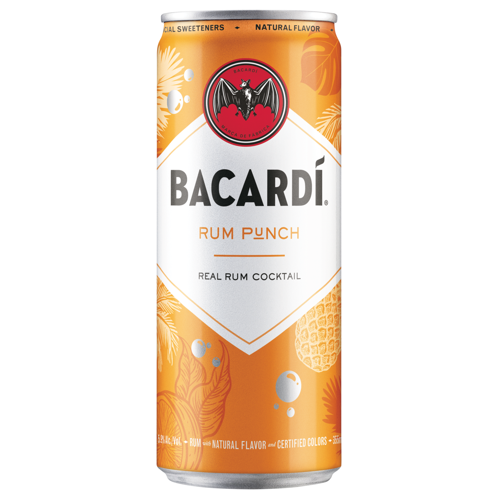 slide 1 of 5, Bacardí Bacardi Rum Punch Ready To Drink Real Rum Cocktail, Gluten Free 5.9% 35.5Cl/355Ml, 12 oz