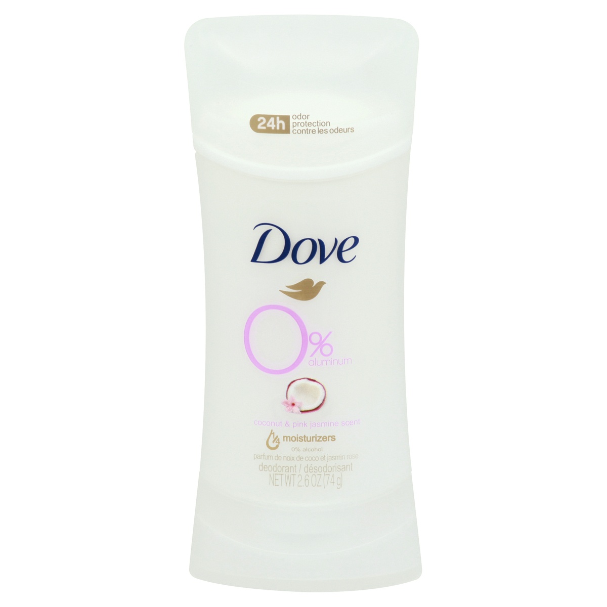 slide 1 of 29, Dove 0% Aluminum Coconut & Pink Jasmine Scent Deodorant 2.6 oz, 2.6 oz