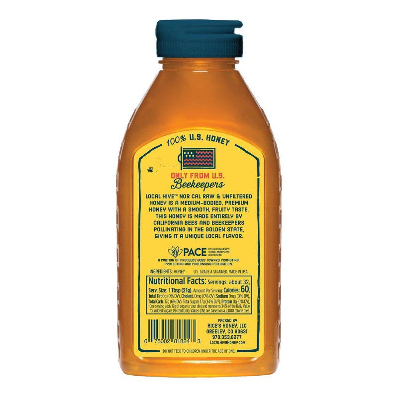 slide 2 of 4, Local Hive Nor Cal Raw & Unfiltered Honey - 24oz, 24 oz