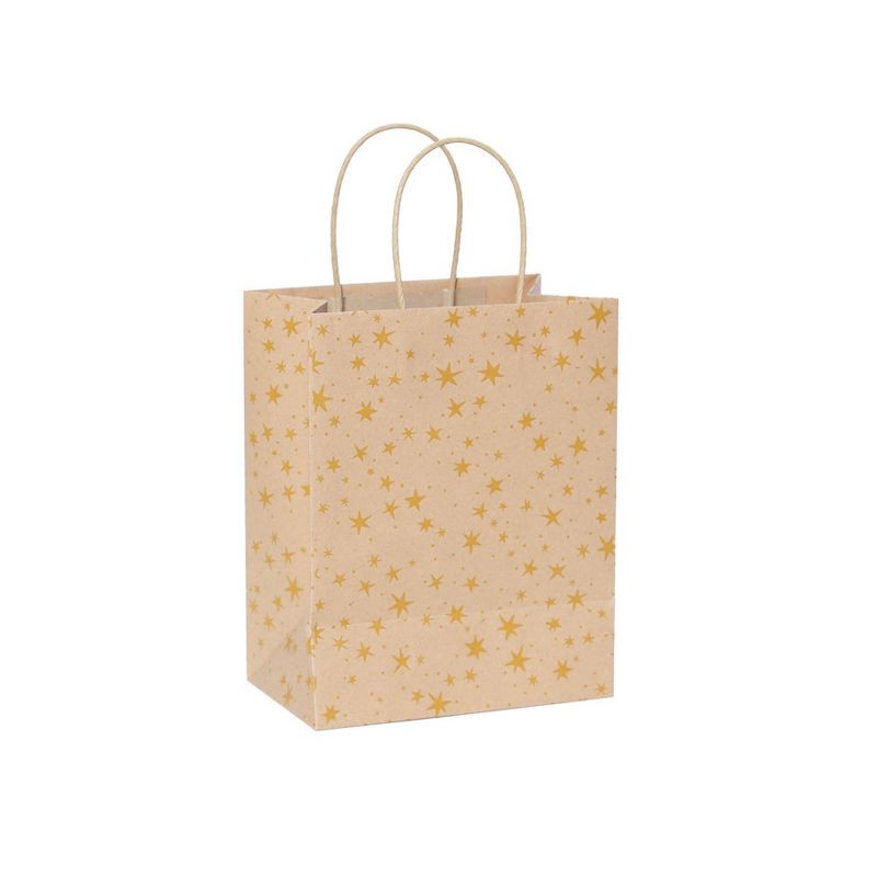 slide 7 of 11, 4pk Cub Gift Bags Foil Star Gold - Spritz™: Small Paper Gift Bags for All Occasions, FSC Certified, 4 ct