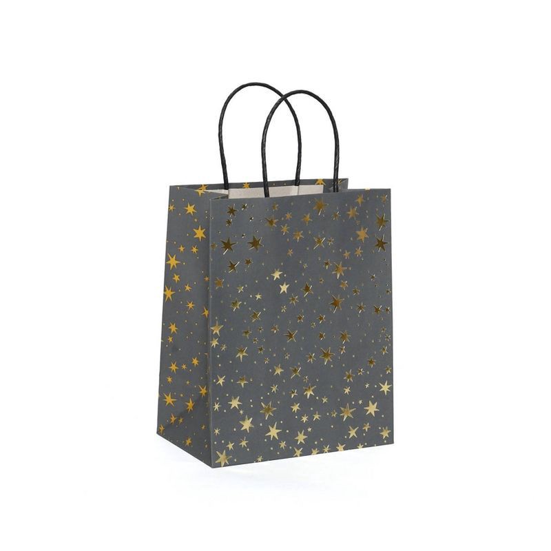 slide 8 of 11, 4pk Cub Gift Bags Foil Star Gold - Spritz™: Small Paper Gift Bags for All Occasions, FSC Certified, 4 ct