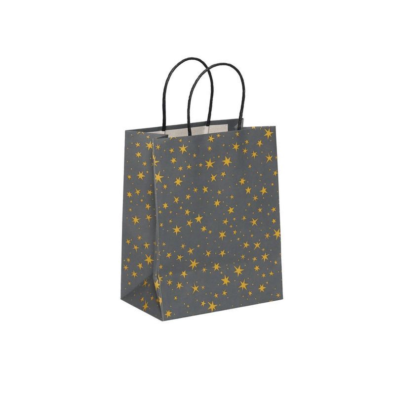 slide 10 of 11, 4pk Cub Gift Bags Foil Star Gold - Spritz™: Small Paper Gift Bags for All Occasions, FSC Certified, 4 ct