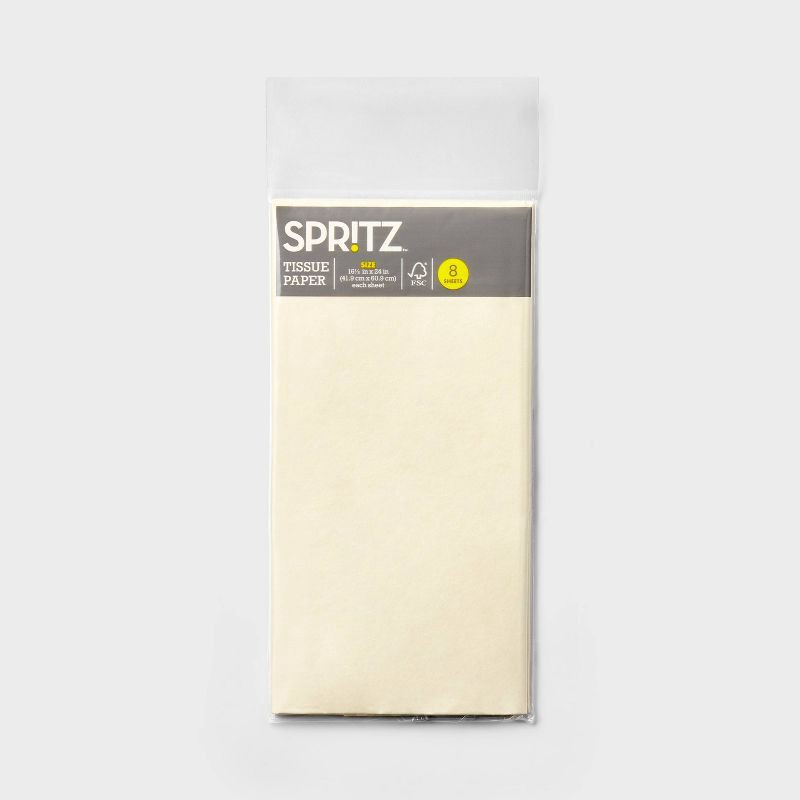 slide 3 of 3, 8ct Pegged Gift Packaging Tissues Solid Cream - Spritz™, 8 ct