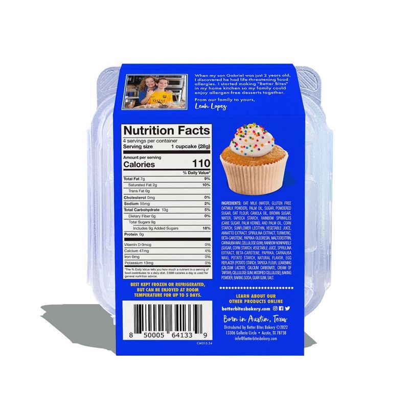 slide 2 of 3, Better Bites Gluten Free Vegan Celebration Mini Cupcakes - 4ct, 4 ct