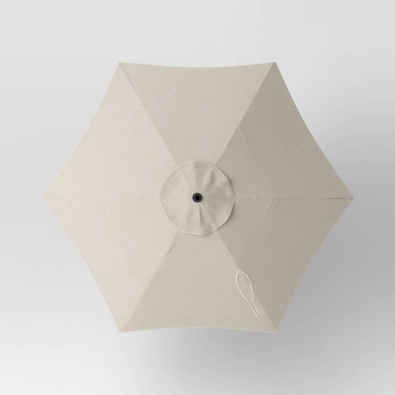 slide 3 of 5, 7.5' Round Outdoor Patio Market Umbrella Tan - Room Essentials™: Fade-Resistant, Steel Frame, Push-Up Lift, 1 ct