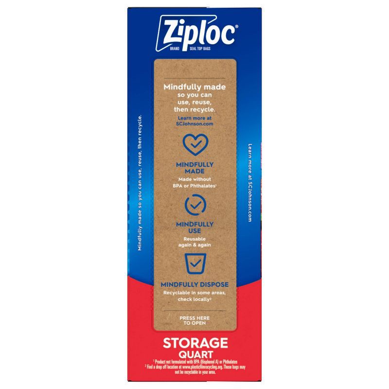 slide 16 of 17, Ziploc Storage Quart Bags - 24ct, 24 ct