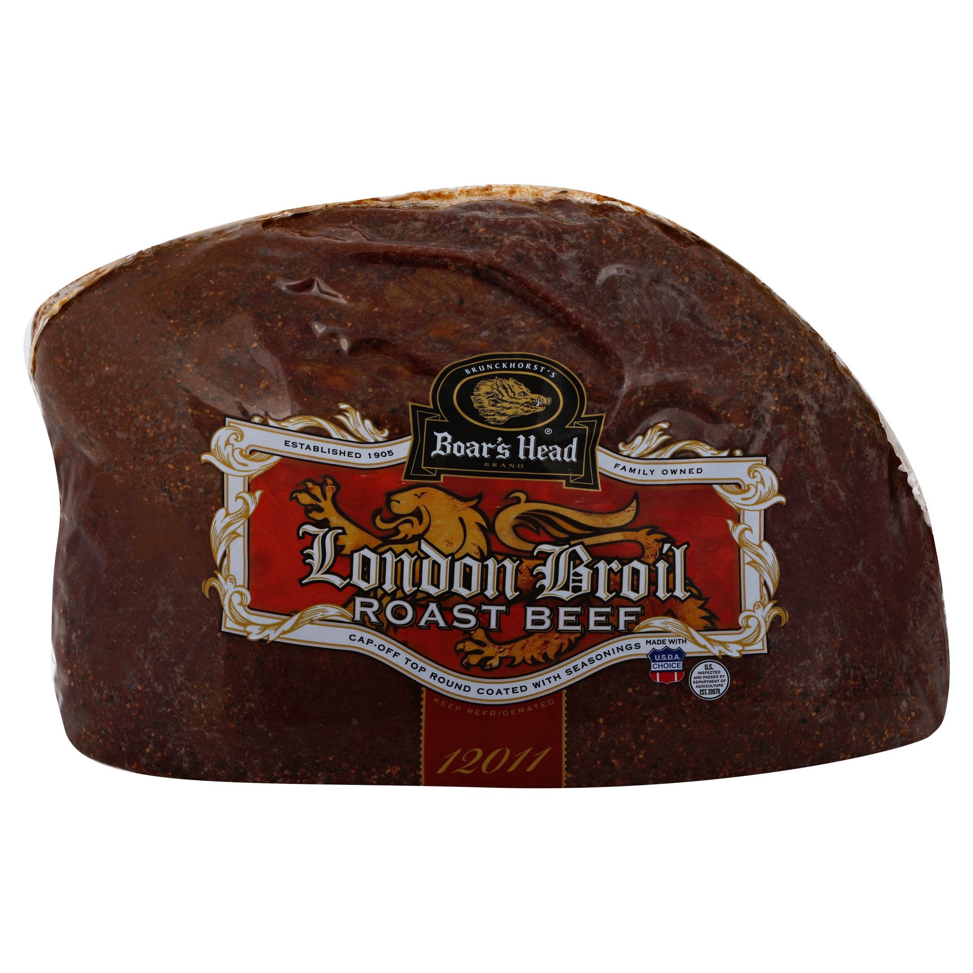 slide 1 of 1, Boar's Head London Broil Top Round Oven Roasted Beef, per lb