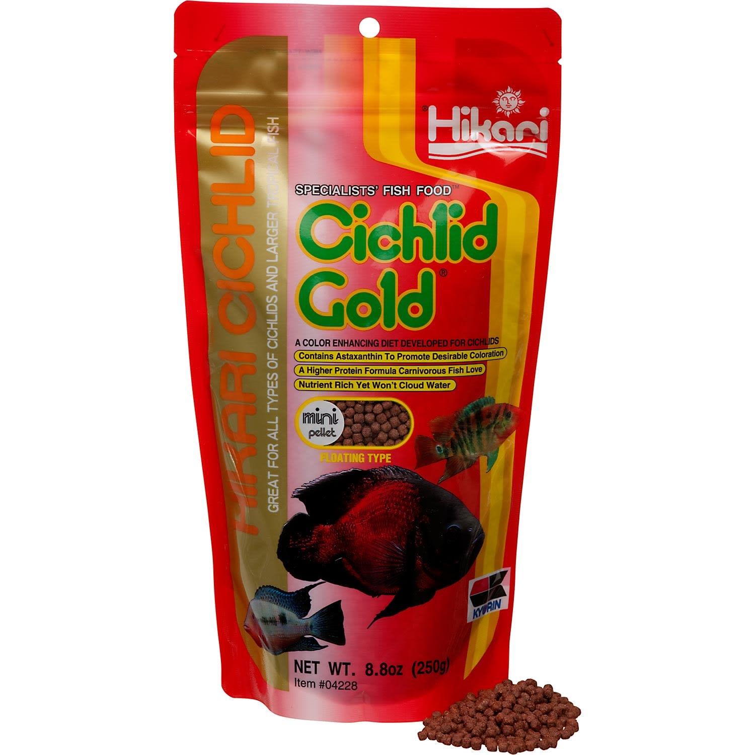 slide 1 of 1, Hikari Cichlid Gold Mini Pellets, 8.8 oz