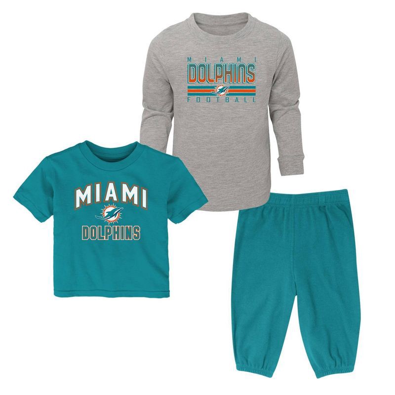 NFL Miami Dolphins Toddler Boys' 3pk Coordinate Set - 3T 3 ct