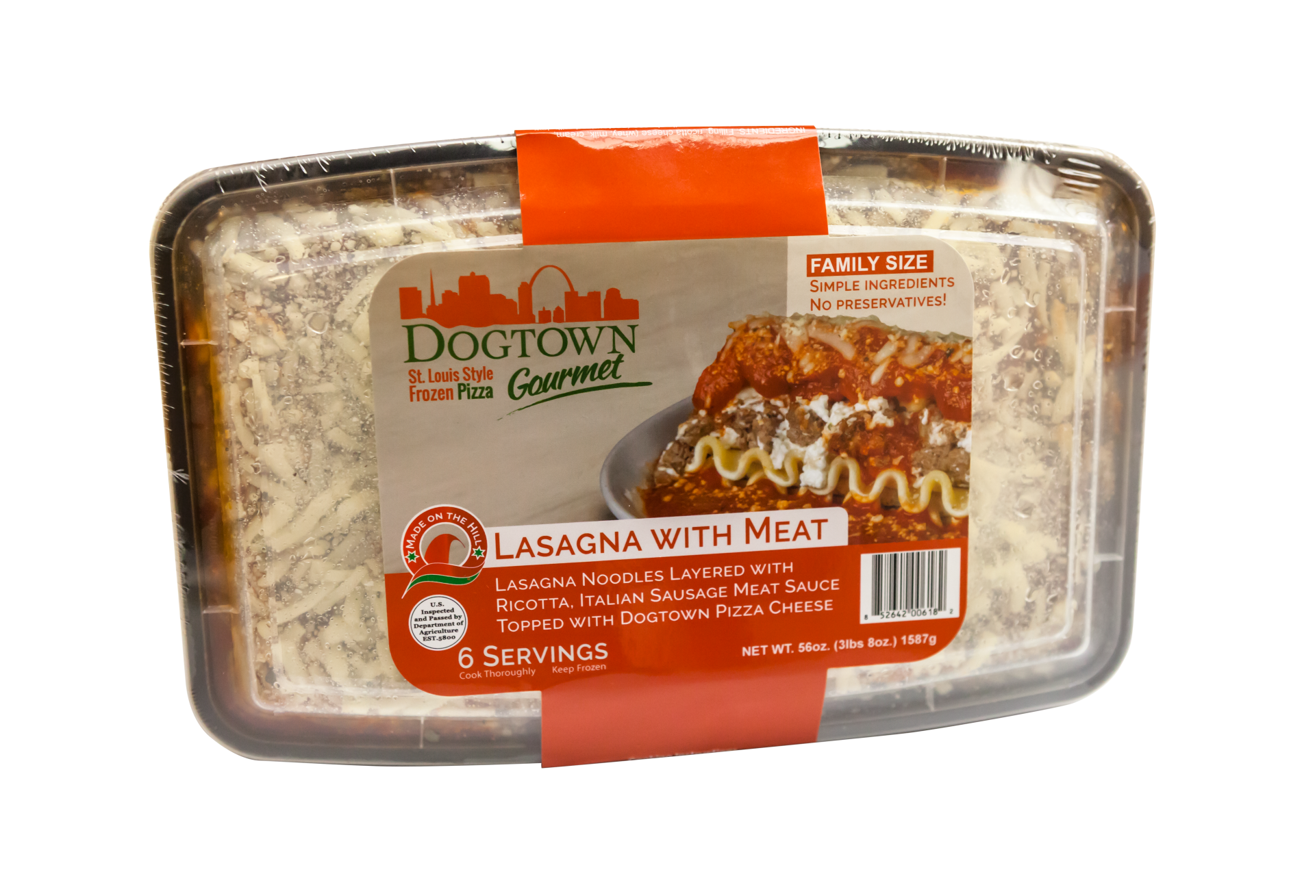 slide 1 of 1, Dogtown Pizza Family Size Meat Lasagna, 56 oz