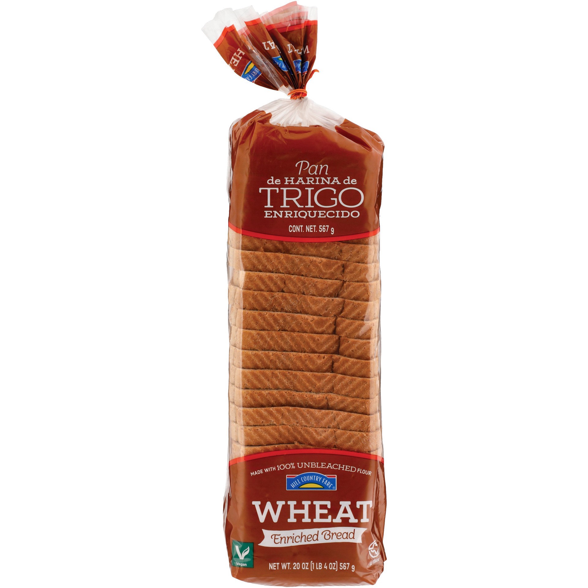 slide 1 of 1, Hill Country Fare Wheat Bread, 24 oz