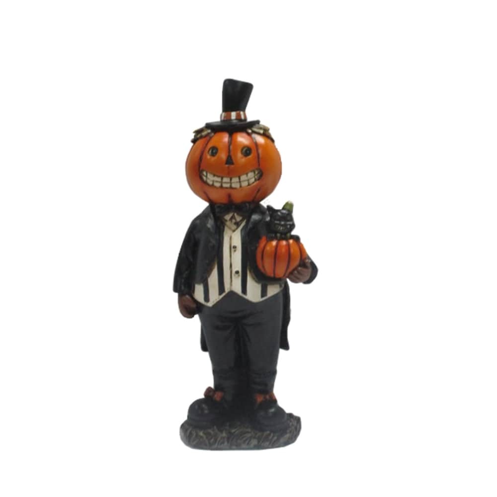 slide 1 of 1, Holiday Home Pumpkin Boy Figurine, 9 in