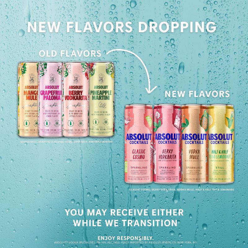 slide 3 of 7, Absolut Variety Pack- 8pk/355ml Cans, 8 ct, 355 ml