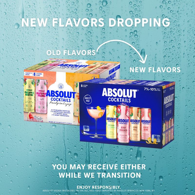 slide 7 of 7, Absolut Variety Pack- 8pk/355ml Cans, 8 ct, 355 ml