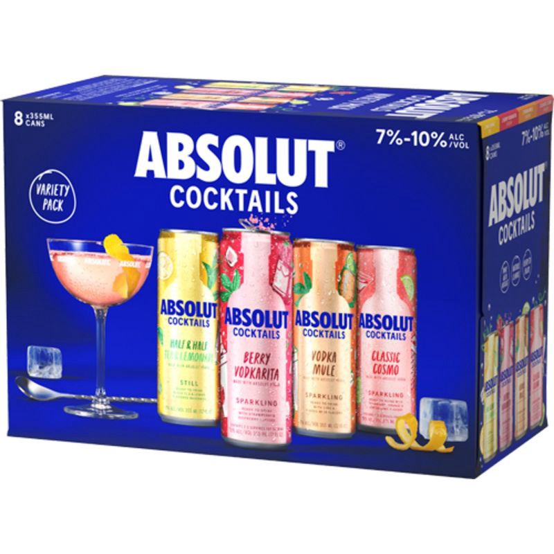 slide 1 of 7, Absolut Variety Pack- 8pk/355ml Cans, 8 ct, 355 ml