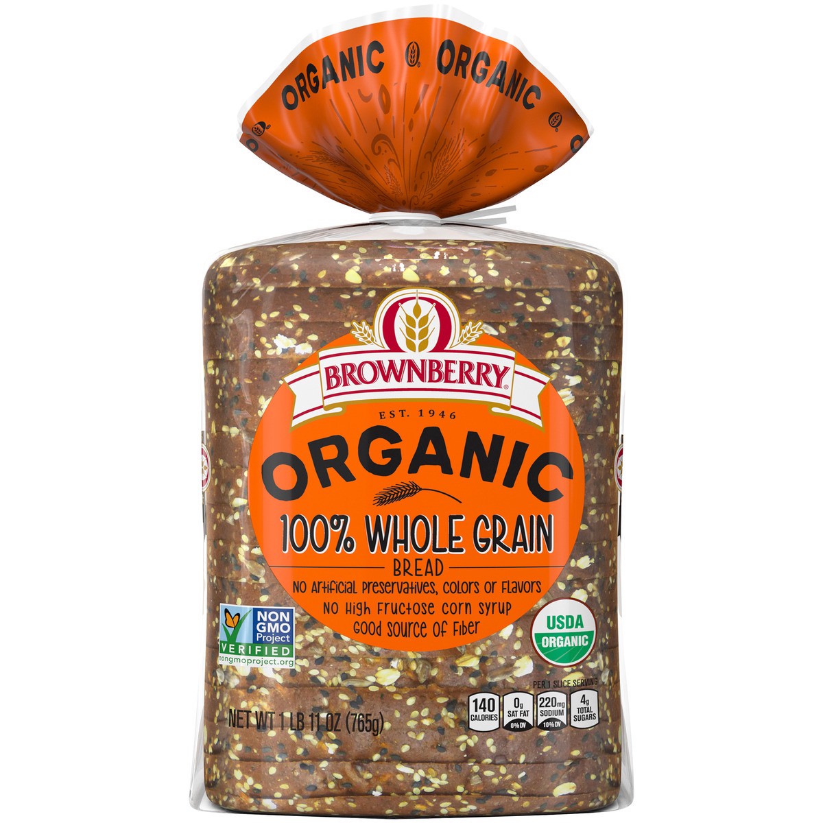 slide 1 of 6, Brownberry Organic 100% Whole Grain Bread, 27 oz, 1 ct