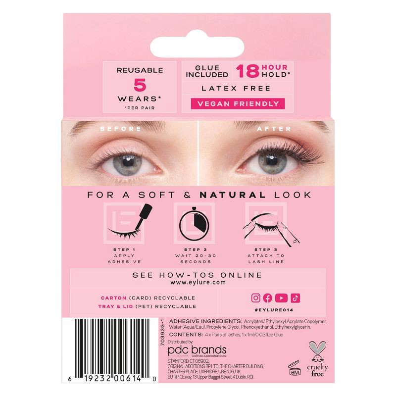 slide 6 of 6, Eylure Accent 3/4 length False Eyelashes - No 14 - 4ct, 14 x 4 ct