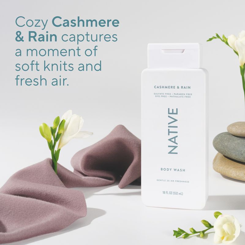 slide 5 of 12, Native Body Wash for Women & Men - Cashmere & Rain - Sulfate Free - 18 fl oz, 18 fl oz