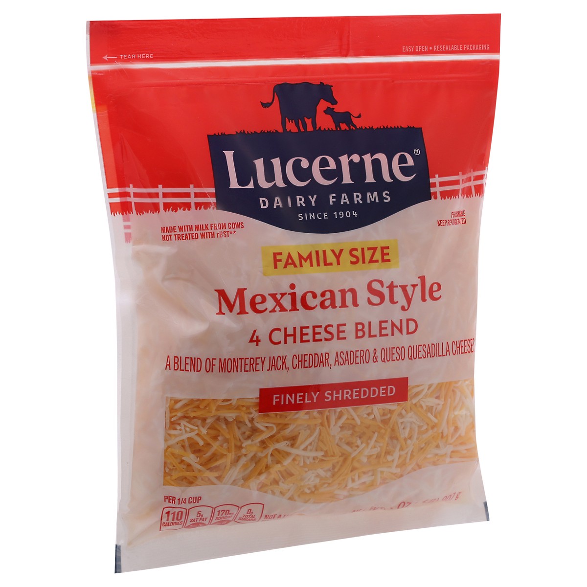 slide 8 of 9, Lucerne Cheese Finely Shredded Mexican Style 4 Cheese Blend - 32 Oz, 32 oz