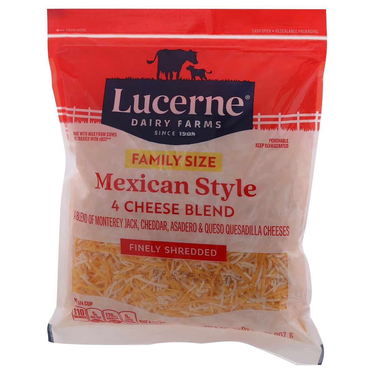 slide 5 of 9, Lucerne Cheese Finely Shredded Mexican Style 4 Cheese Blend - 32 Oz, 32 oz