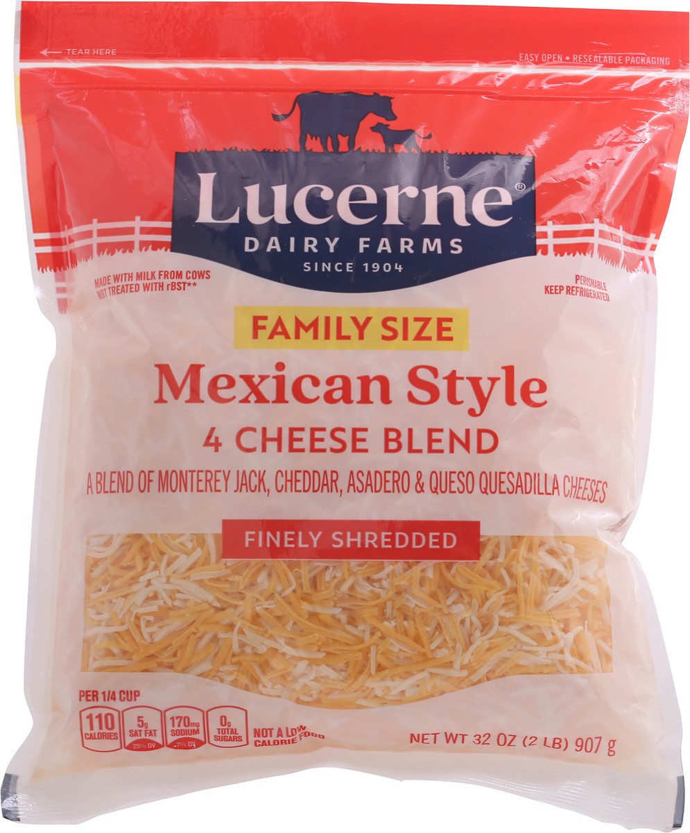 slide 2 of 9, Lucerne Cheese Finely Shredded Mexican Style 4 Cheese Blend - 32 Oz, 32 oz