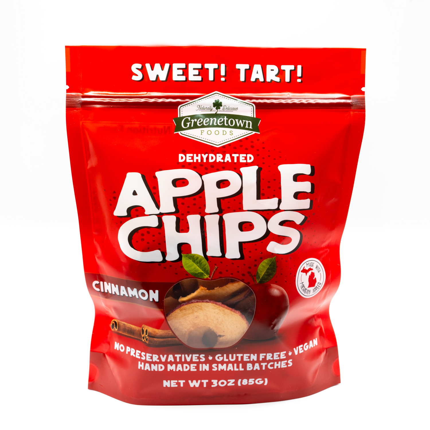 slide 1 of 5, Dehydrated Cinnamon Apple Chips 3 ounce bag, 3 oz