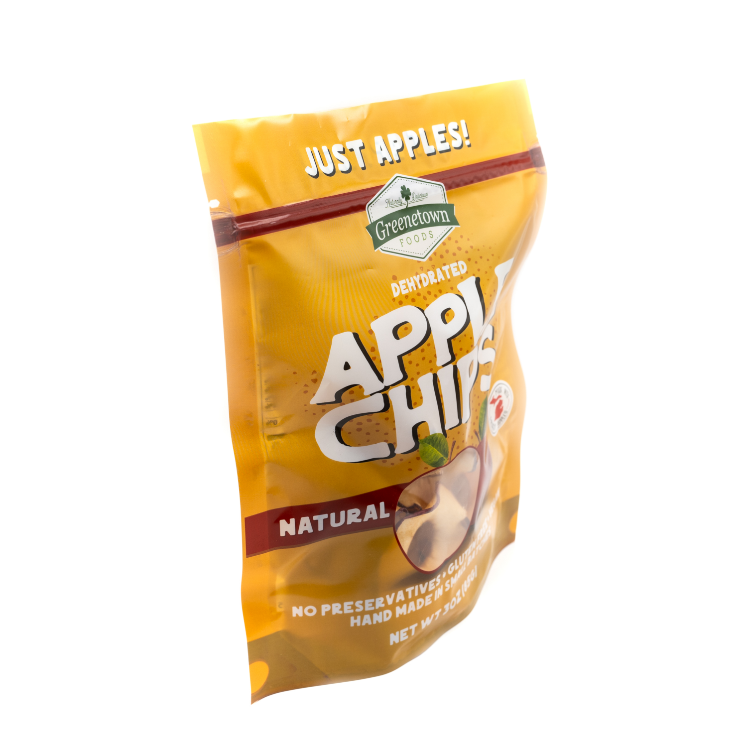 slide 4 of 5, Dehydrated Natural Apple Chips 3 ounce bag, 3 oz