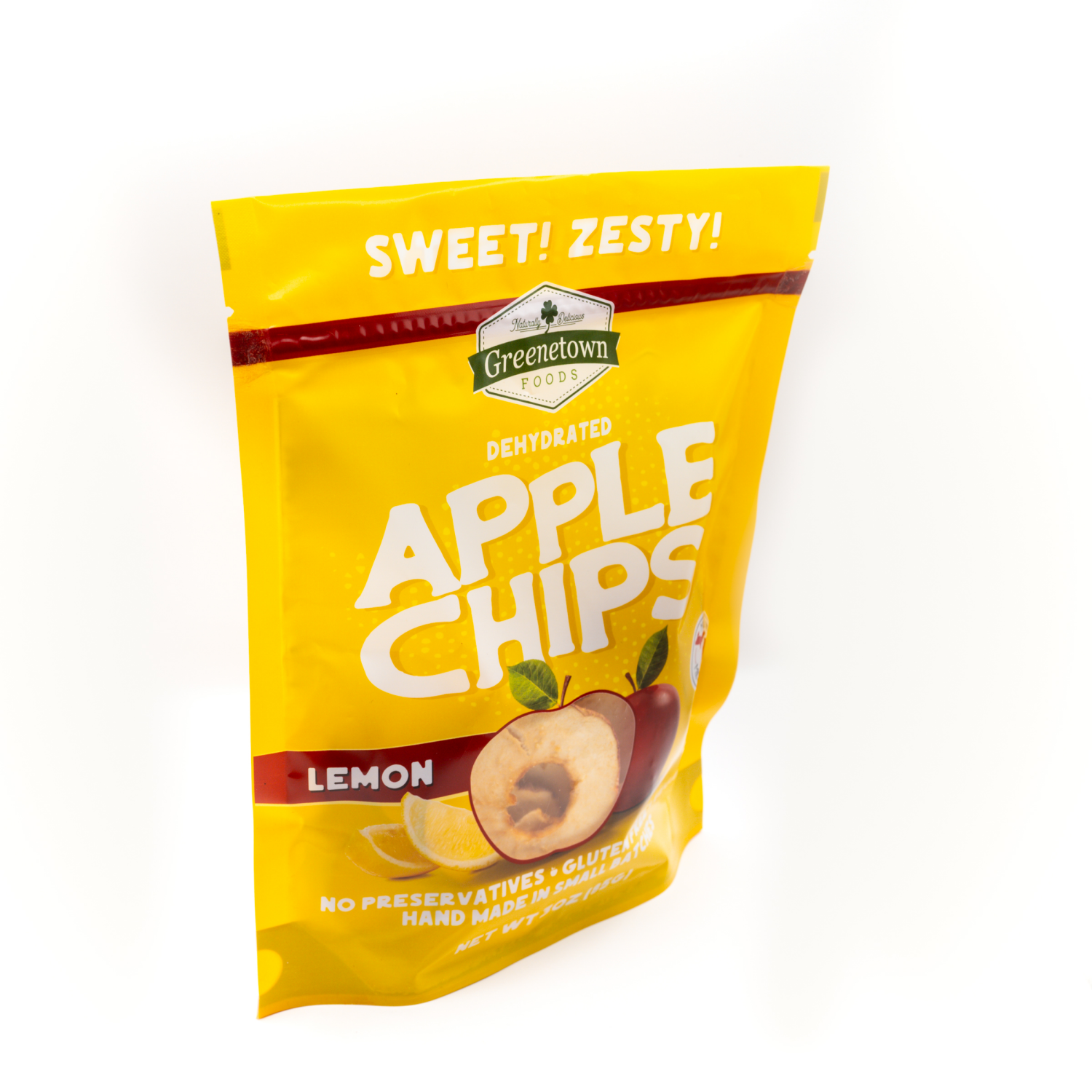 slide 4 of 5, Dehydrated Lemon Apple Chips 3 ounces bag, 3 oz