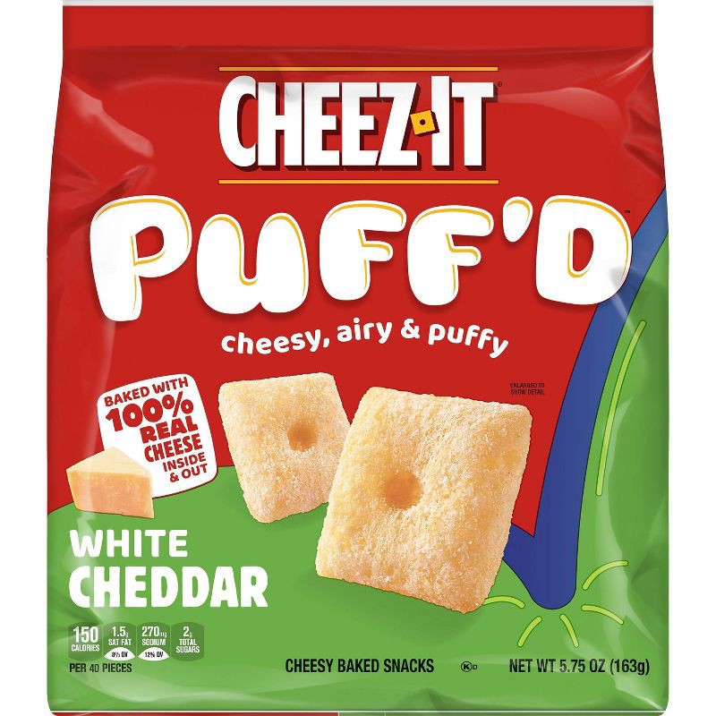 slide 2 of 8, Cheez-It Puff'd White Cheddar Snack Crackers - 5.75oz, 5.75 oz