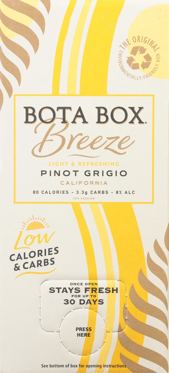 slide 2 of 10, Bota Box Breeze Pinot Grigio, 3 liter