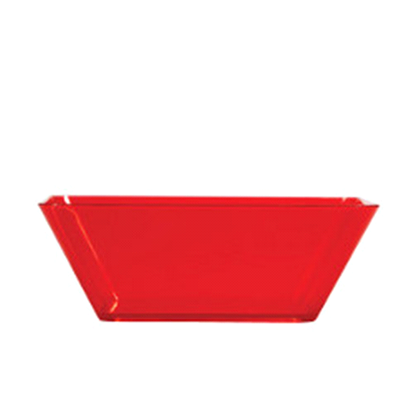 slide 1 of 1, Creative Converting Square Plastic Bowls, Translucent Red, 4 ct