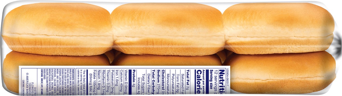 slide 6 of 11, Bunny Bread Hamburger Buns, Enriched Sliced White Bread Hamburger Buns, 12 Count, 1 ct