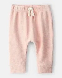 Carter's Baby Girl Ribbed Velour Pant - Pink NB