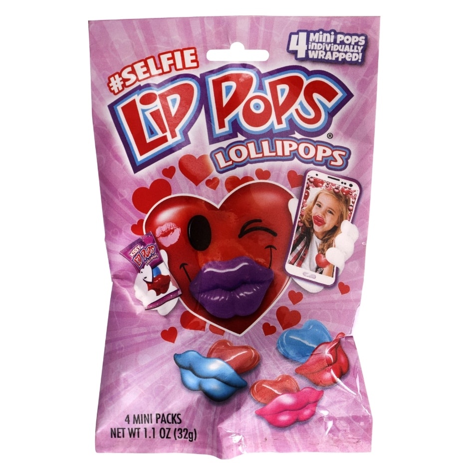 slide 1 of 1, Flix Mini Kissy Lip Pops Lollipops Packs, 1.1 oz