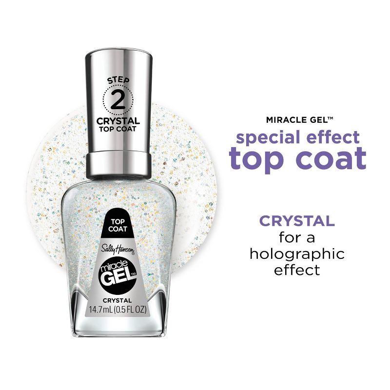 slide 5 of 7, Sally Hansen Miracle Gel Nail Polish - Special Effects Top Coat - 105 Crystal Top Coat - 0.5 fl oz, 0.5 fl oz