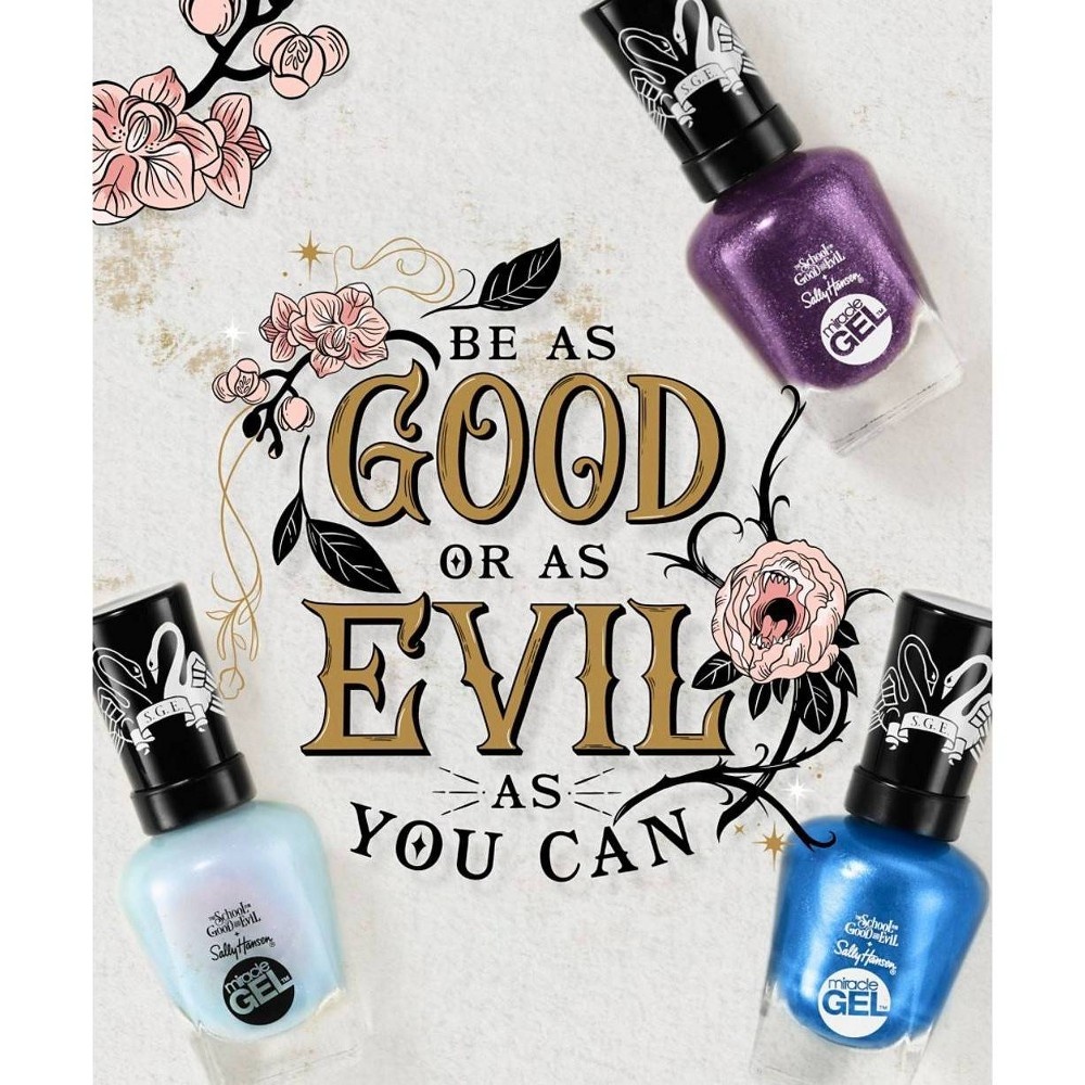 slide 2 of 9, Sally Hansen Miracle Gel x The School for Good and Evil Nail Polish - 891 The Storian - 0.5 fl oz, 1 fl oz