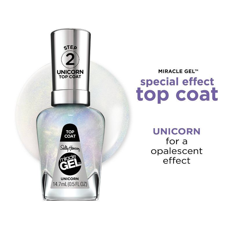 slide 5 of 8, Sally Hansen Miracle Gel Nail Polish - Special Effects Top Coat - 106 Unicorn Top Coat - 0.5 fl oz, 0.5 fl oz
