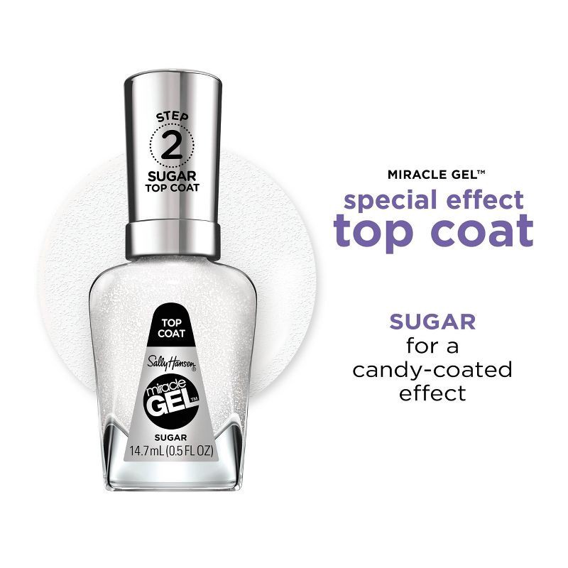 slide 5 of 6, Sally Hansen Miracle Gel Nail Polish - Special Effects Top Coat - 103 Sugar Top Coat - 0.5 fl oz, 0.5 fl oz