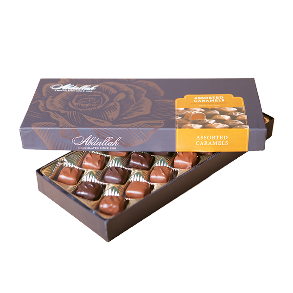slide 1 of 1, Abdallah Candies Assorted Caramels Gift Box, 9 oz