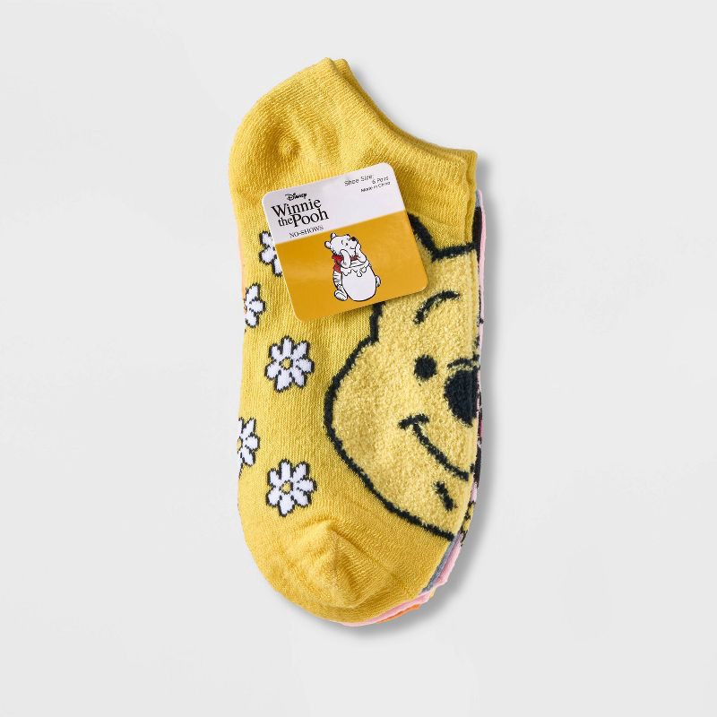 slide 2 of 2, Women's 6pk Winnie The Pooh Low Cut Socks - Assorted Colors 4-10: Disney Knit Figures Eeyore Piglet Tigger Rabbit, 6 ct