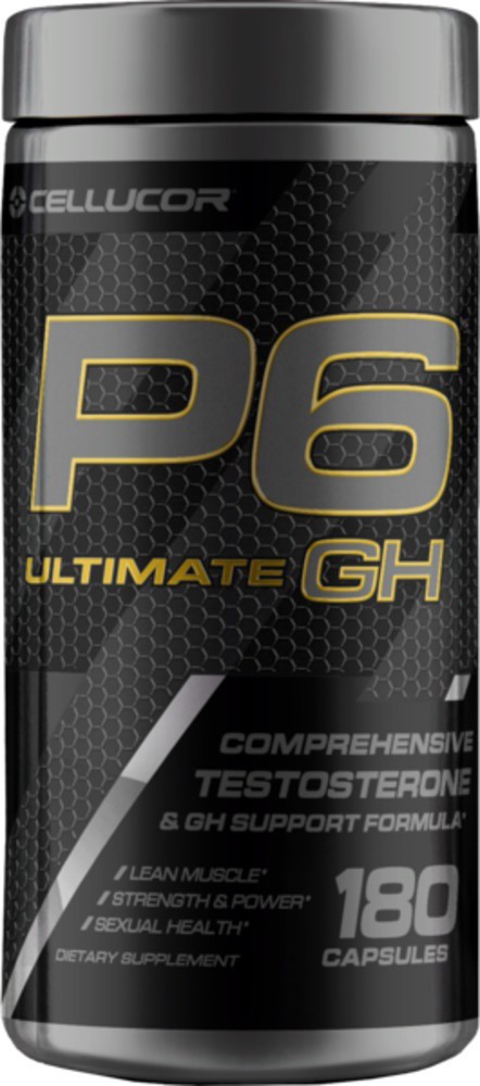 slide 1 of 1, Cellucor, P6 Ultimate GH, Testosterone, Unflavored, Testosterone Booster, GH Support, 4.64 g