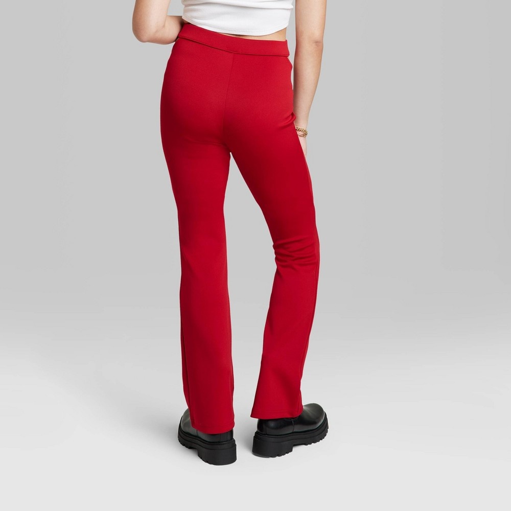 slide 3 of 3, Women's Super-High Rise Hip Cut Out Flare Pants - Wild Fable Red S, 1 ct