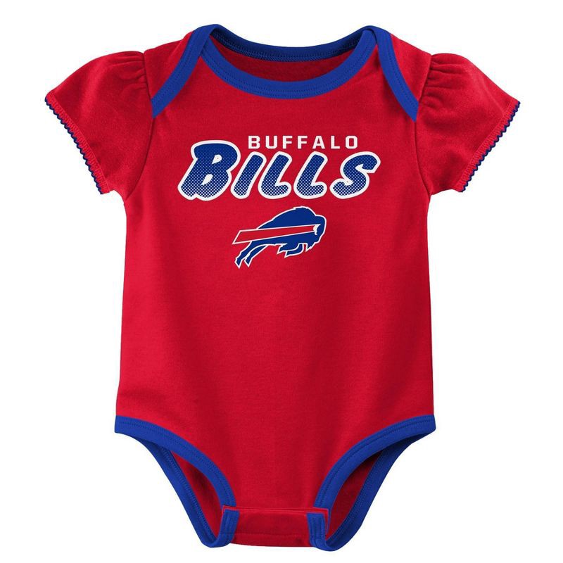 NFL Buffalo Bills Baby Girls' Onesies 3pk Set - 18M