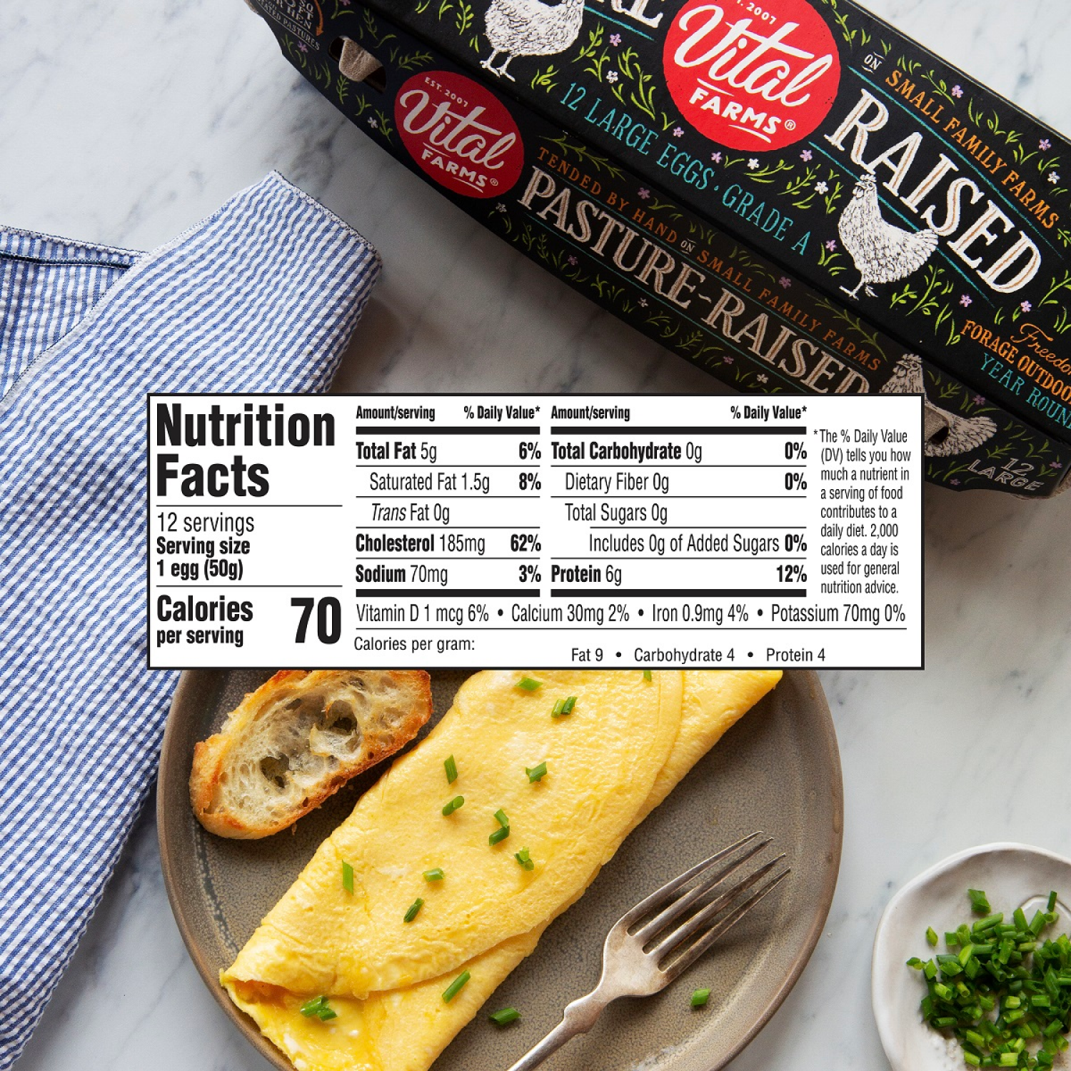 slide 2 of 7, Vital Farms Large Pasture-Raised Eggs 12 ea, 12 ct